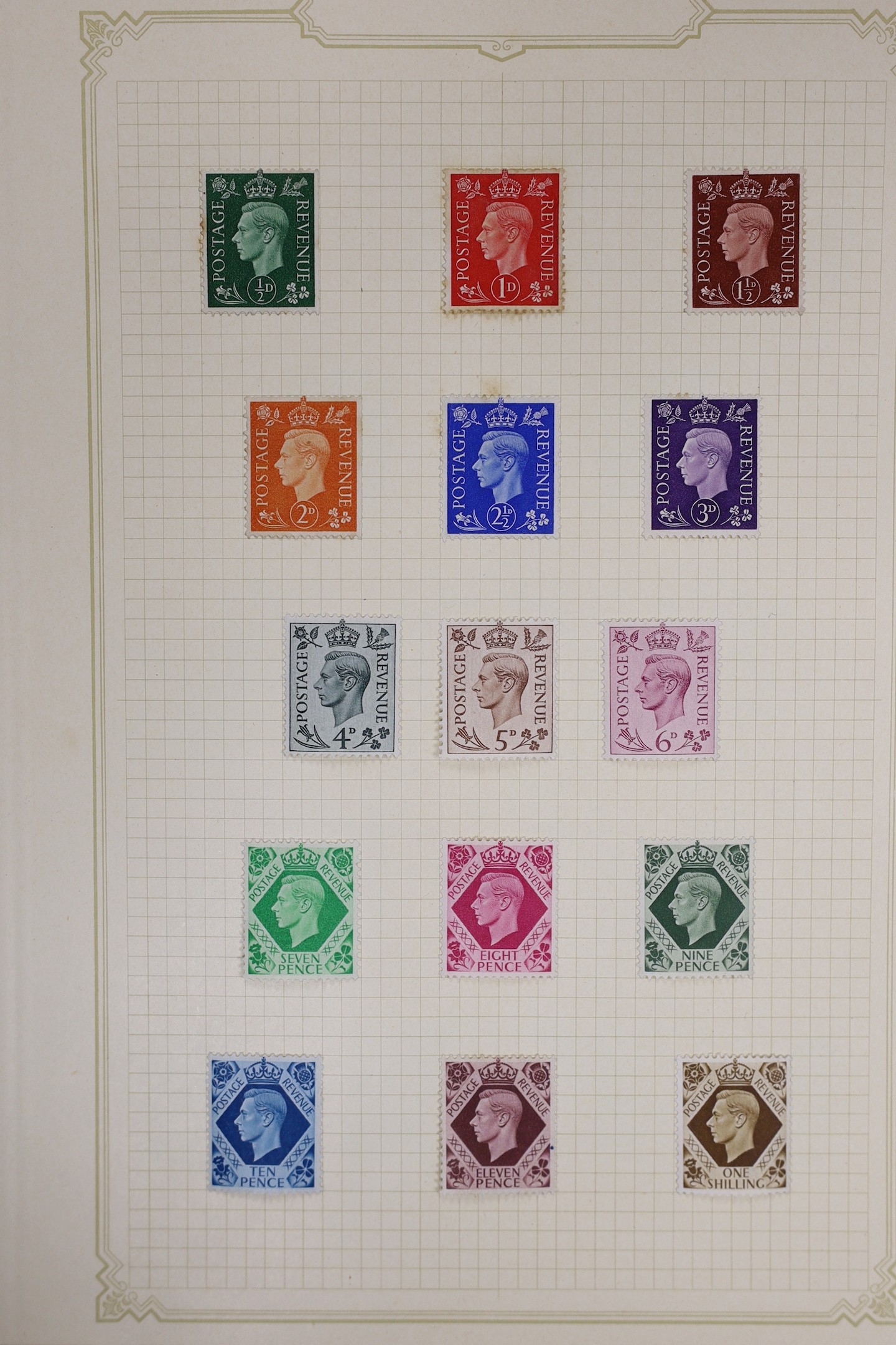 A collection of mixed George V and VI high value stamps